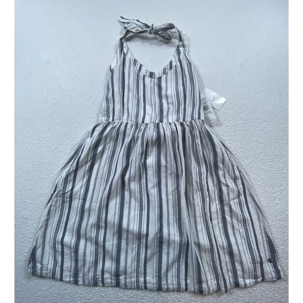 Roxy Halter Dress Blue/ White Striped Womens XL